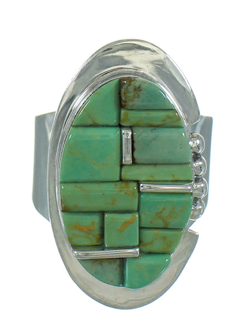 Turquoise Authentic Sterling Silver Southwest Ring Size 8 AX89391
